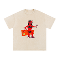 Devil Woman Snow Washed Oversized Cotton T-Shirt
