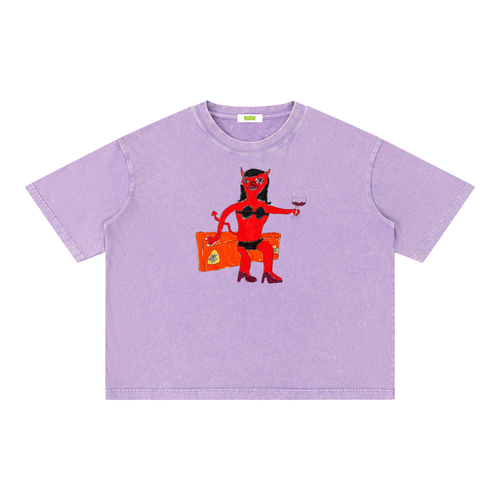 Boxy Devil Woman Cotton T-Shirt