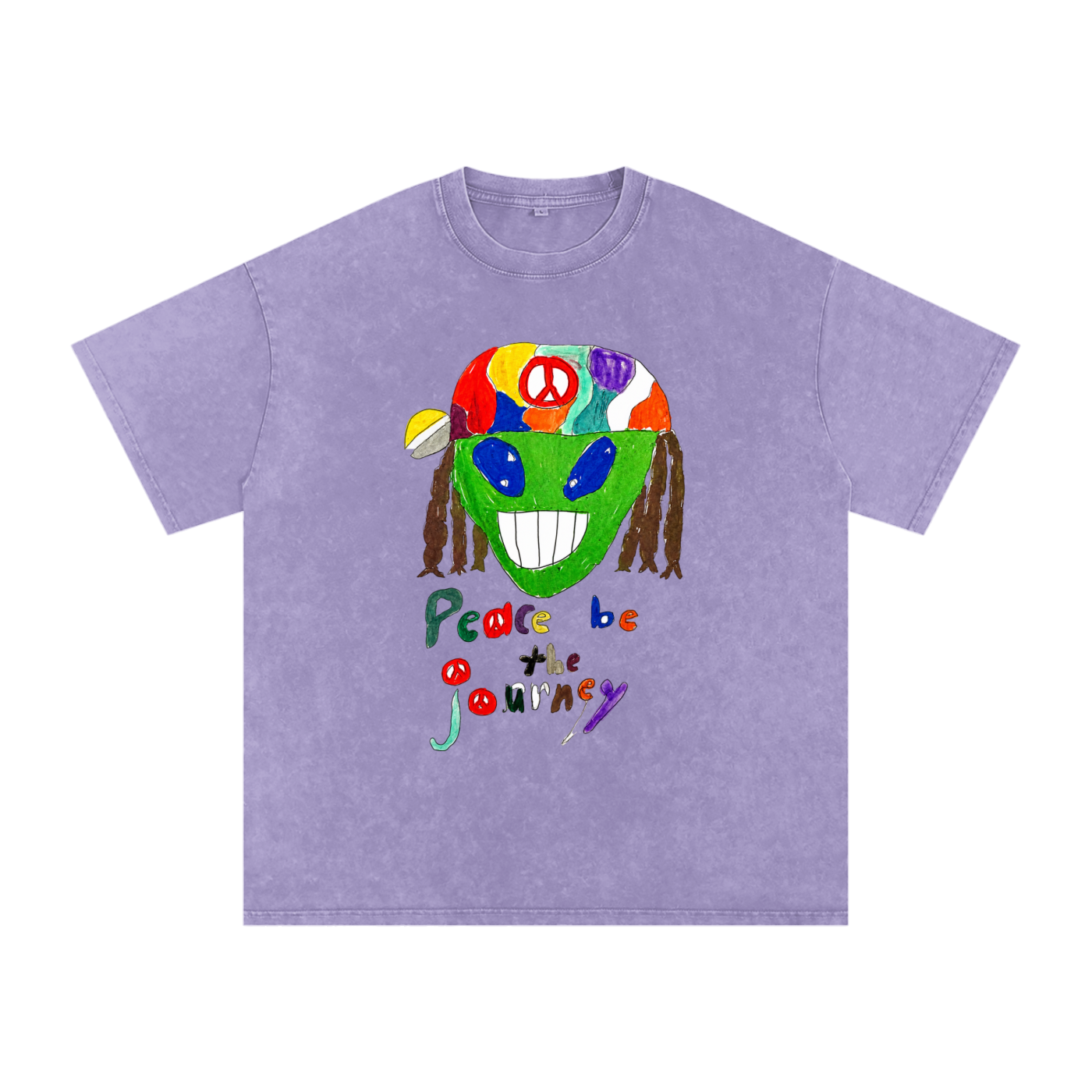 Peace Be The Journey Snow Washed Oversized Cotton T-Shirt