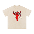 Devil Man  Snow Washed Oversized Cotton T-Shirt
